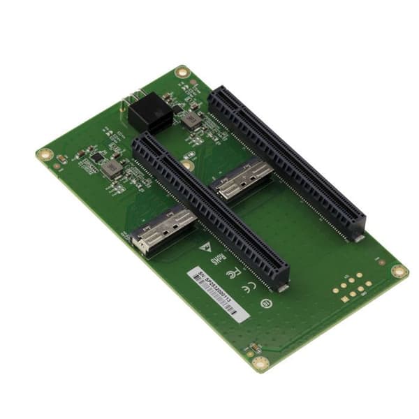 Adapter Riser - KALEA-INFORMATIQUE - MCIO 8i → PCIe Gen5 - 2x PCIe x16 (x8) - PCB med låg förlust - GPU-ström 12V