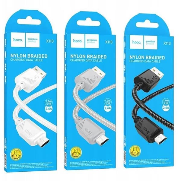 USB A till Micro USB - HOCO - X113 - Micro USB - 2,4 A - 1 m (Vit) Vit