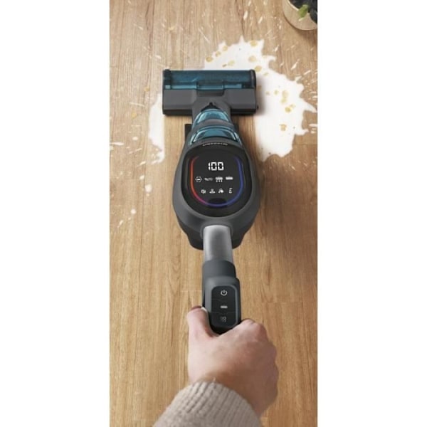 SCHNEIDER - SCVCO23DBE - Multi-tasking stickdammsugare - Autonomi 50min - Effekt 150 Watt - Smutssensor - Svart och blå