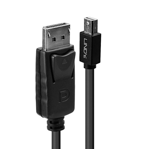 Minikabel DP till DP - LINDY - 5m - Svart - Stöder 4K - Mini DP hankontakt