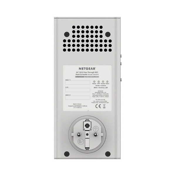 WiFi-repeater - NETGEAR - AC1900 - Dual Band - Filtrerad kontakt - Utvidgad täckning