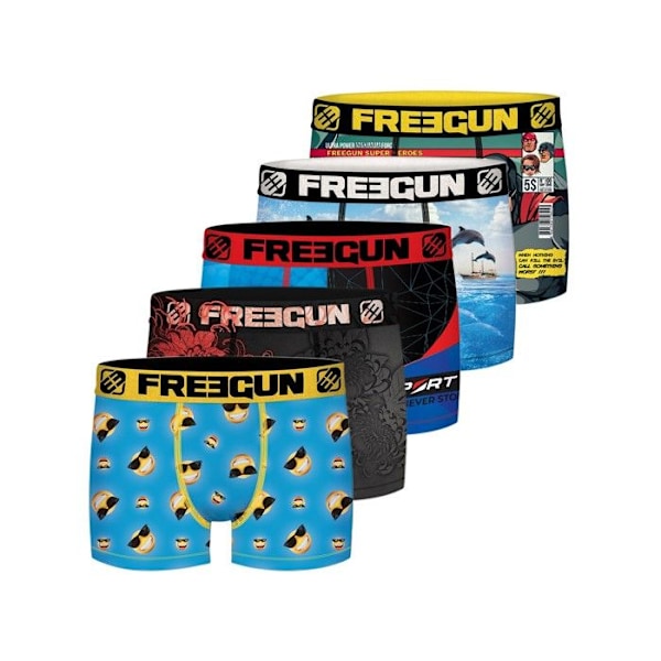 Freegun Boxers överraskning mikrofiber Set om 5 Herr Flerfärgad XXL