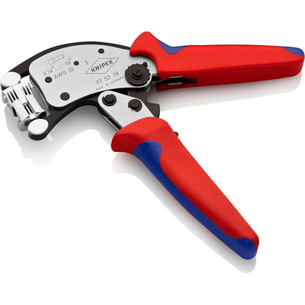 Knipex Twistor16 självjusterande kabelhylsa presstång med kromad roterande presshuvud 260 mm - 97 53 18 SB