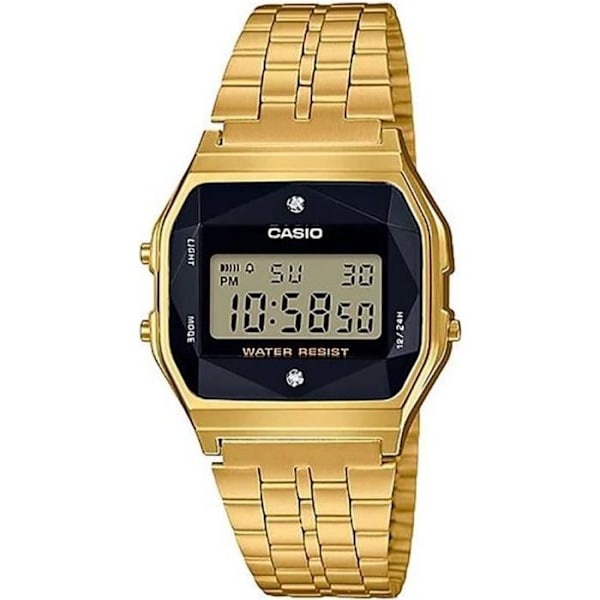 Digital klocka - CASIO - A159WGED-1EF - Rostfritt stål - Guld - Dam gyllene