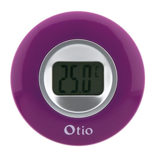 Inomhustermometer - Otio - Lila - LCD-skärm - Spännvidd 0 till +50°C - Fällbart stativ