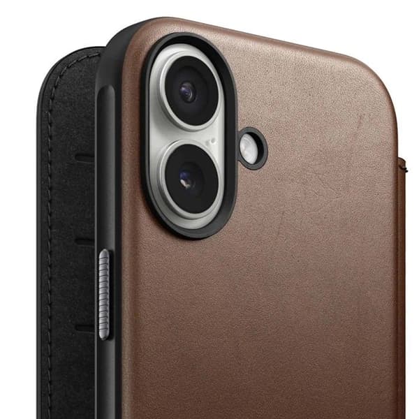 Plånboksfodral - NOMAD - iPhone 17 - Fullnarvsklädsel - MagSafe - Brun brun