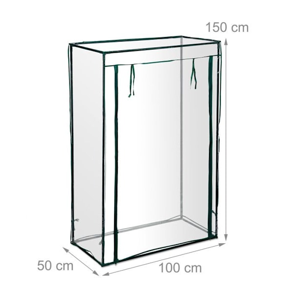 Serre - Relaxdays - 10018888-344 - Portabel - Rullande dörr - 50x100x150 cm transparent, mörkgrön