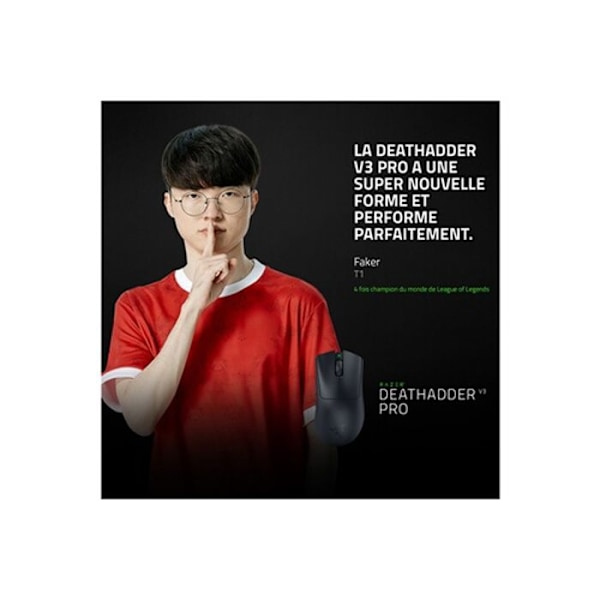 Mus - Razer - Deathadder v3 Pro - Svart - 30000 dpi - 5 programmerbara knappar