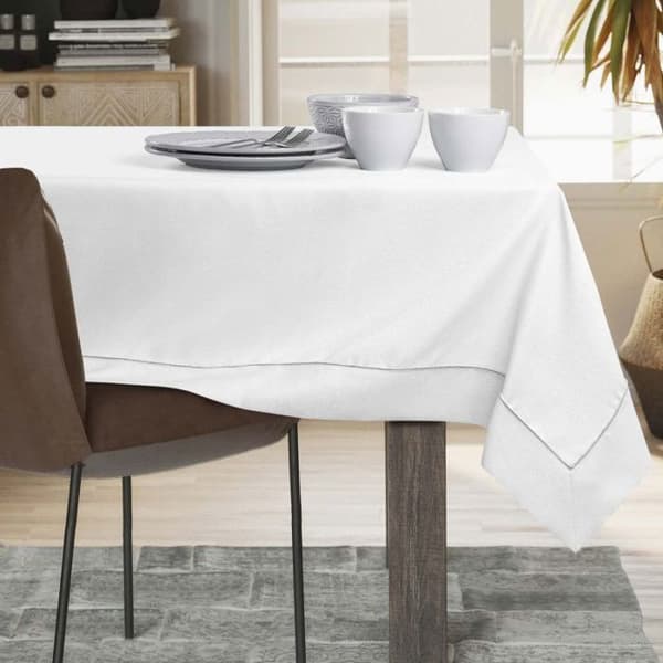 Bordduk - Empire - 120x200 cm - Bländande vit - 100% polyester Kritvit