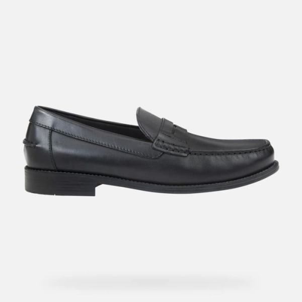 Geox U New Damon B Moccasin - SMO.LEA - Herr - Läder - Svart - Bred tå - Bekväm - Andas Svart 47