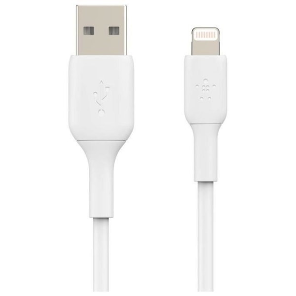 Lightning-kabel - Belkin - USB-A till Lightning - MFi-certifierad - Laddning och synchronisering - Vit