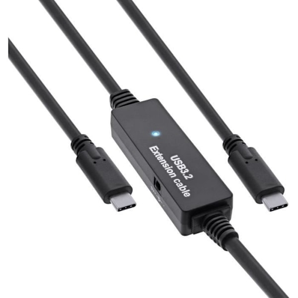 InLine Aktiv kabel USB 3.2 Gen.1 - USB-C hane till USB-C hane - Adapterkabel med signalförstärkning - Förlängning lo