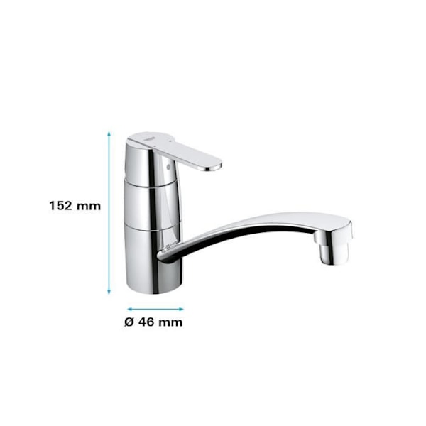 GROHE Engrepps diskbänksblandare Skaffa Chrome 32891000 Grå krom