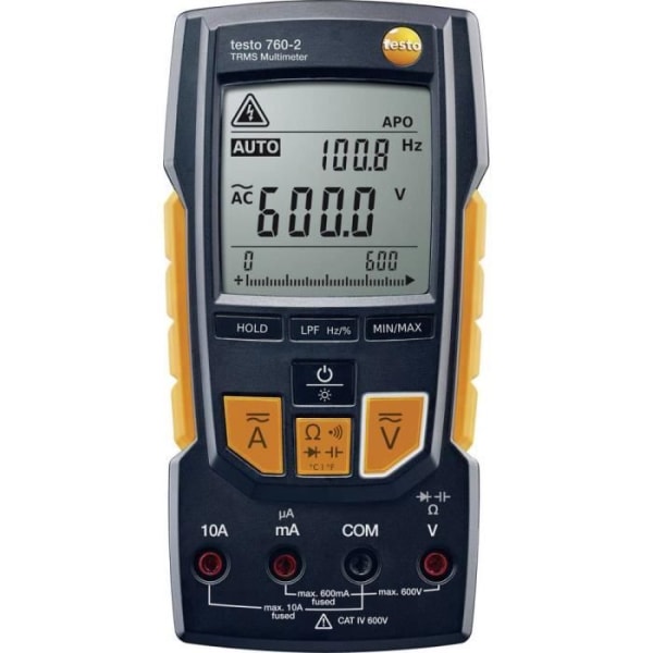 testo 760-2 digital multimeter Kalibrerad enligt: fabrik (utan certifikat) CAT III 1000 V, CAT IV 600 V Display (antal