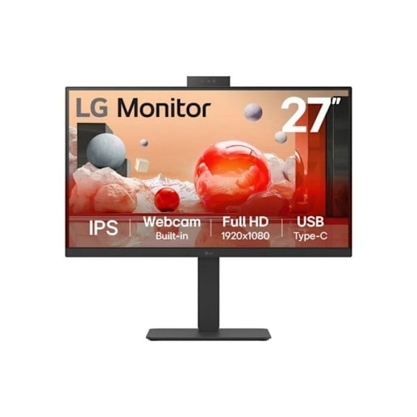 Övervakningsskärm LG 27? FHD 100Hz IPS Webbkamera Högtalare USB-C RJ45 Ergonomi Pro