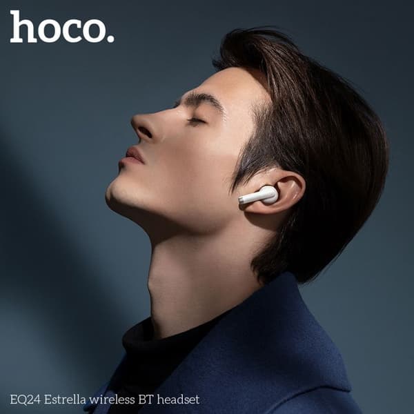 Trådlösa Bluetooth-hörlurar - HOCO - EQ24 - Grå - Bluetooth 5.4 - Batteritid 28h Grå