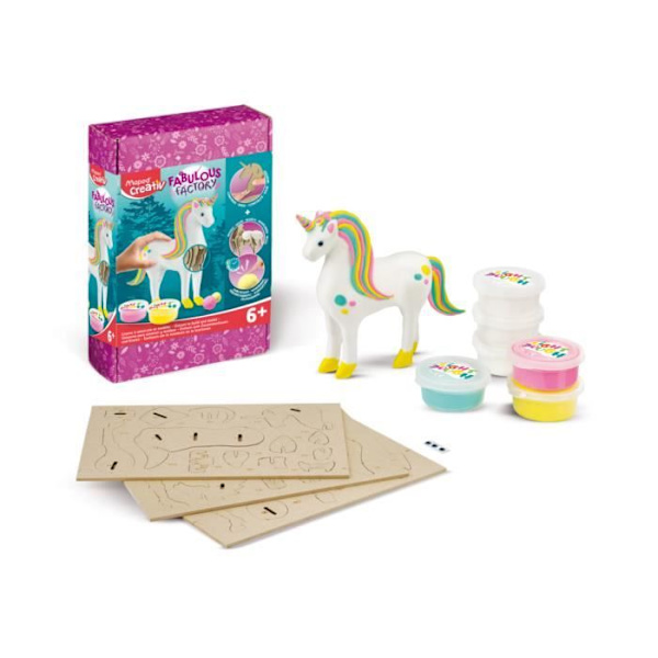 Modelleringsspel - MAPED - Unicorn - Komplett boxset - För tjejer från 6 år och uppåt Blå, rosa, gul