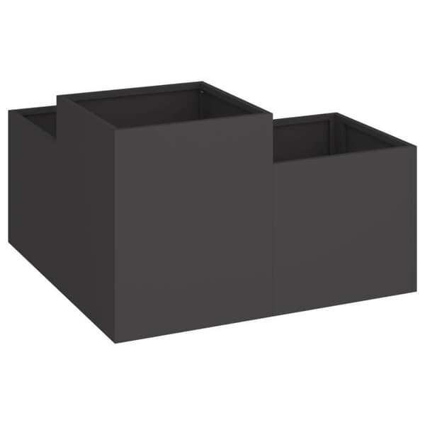 Jardiniär 80x80x48 cm Svart Stål