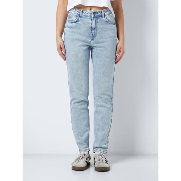 Jeans Cropped - NOISY MAY - NMMONI - Hög Midja - Ljus Denim - Regular Passform - 30/30