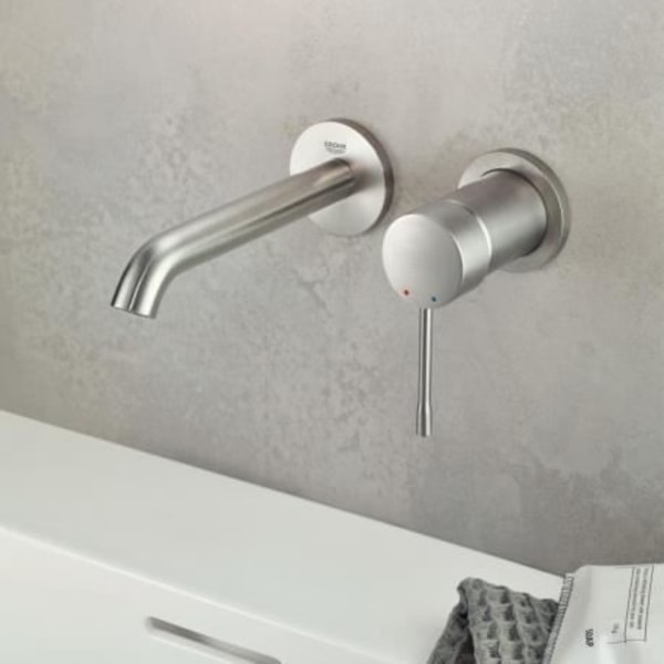 ESSENCE NEW - 2-håls engrepps handfatsblandare M-Size SuperSteel (19408DC1)