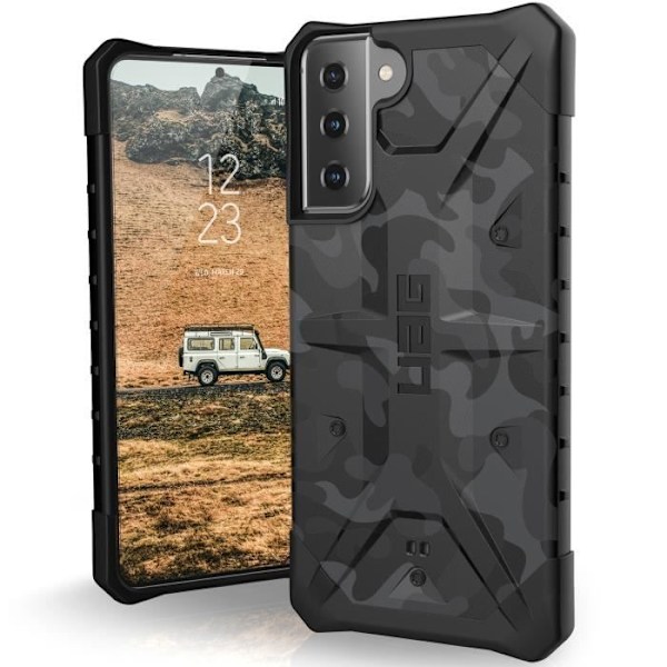 Coque - UAG - Pathfinder - Midnattskamouflage Svart - Kompatibel med Samsung Galaxy S21 Plus - Lätt skydd Svart, Flerfärgad