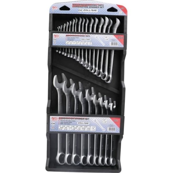 Kartong med 1/4" - 1,1/4" tum kombinationsnycklar BGS TECHNIC - 25 stycken - 12 poäng
