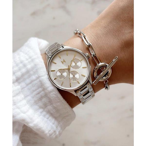 Mvmt - 28000237-D - Analog multifunktionskvartsklocka för kvinnor med silverarmband i rostfritt stål -