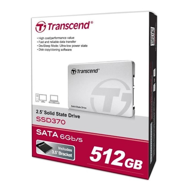 SSD TRANSCEND SSD370 - 512GB - 2,5" SATA3 MLC
