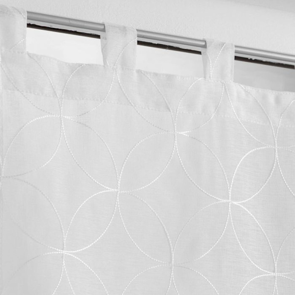 Paret höger genomgående 2 x 60 x 120 cm sandat tyg broderad Olympia Vit Vit