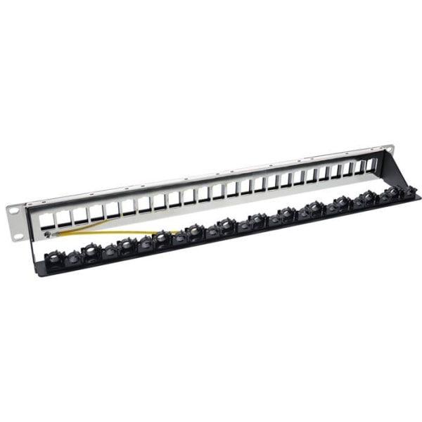 Rack - Inline bay tillbehör - 76824P - (R) Keystone RAL9005 24-fack patchpanel, 19", 1U, svart