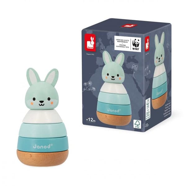 STAPELBAR HARE Beige, blått och vitt