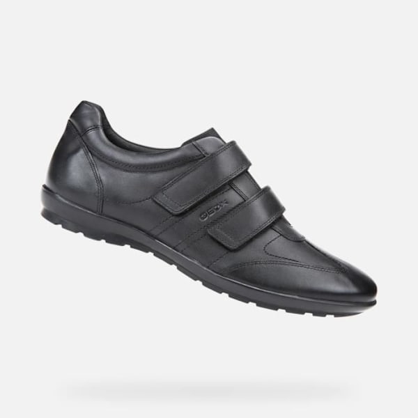 Geox Sneaker - U Symbol D-Smo.Lea - Herr - Svart läder - Dubbel remstängning Svart 44