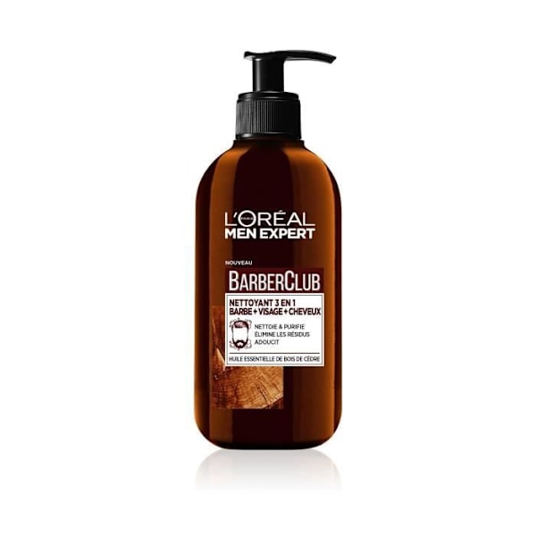 L'OREAL PARIS Men Expert 3-i-1 rengöringsgel - Frisyr BarberClub - 200 ml kastanj