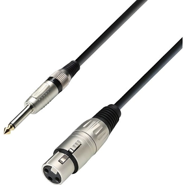 Adam Hall-kablar K3MFP0600 hona XLR till 6,3 mm monojack mikrofonkabel, längd 6m
