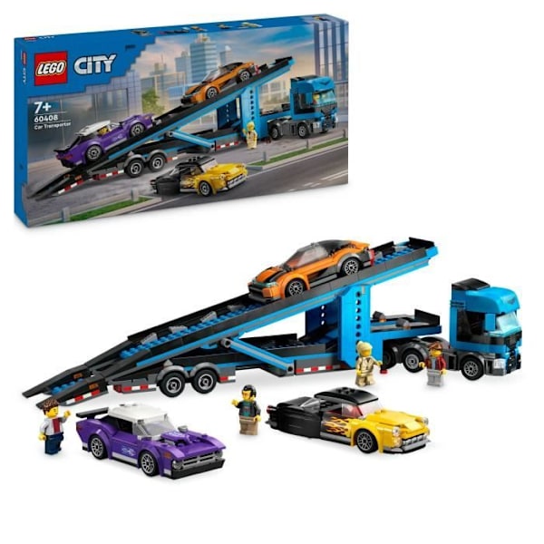 LEGO® City 60408 Sportbilstransporter, 4 fordon för barn Flerfärgad