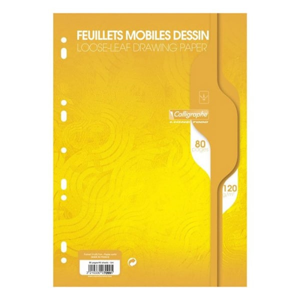 Hålslagna A4-blad - Ej specificerad - 80 blad - 120g - Vita - Ritningar