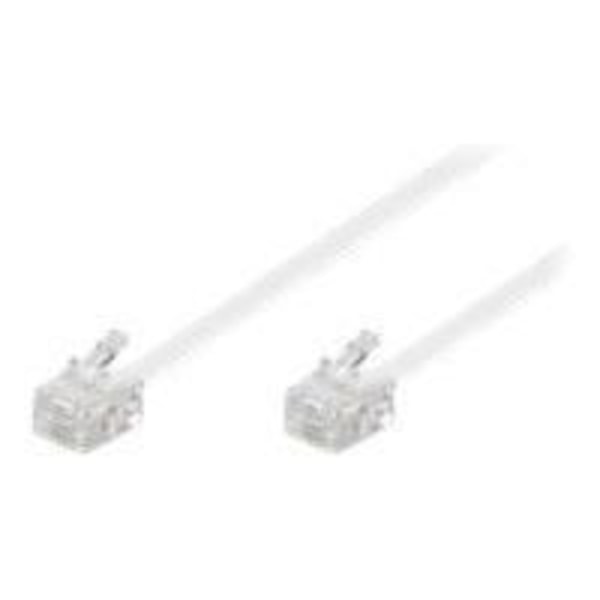 Modulkabel 2 st RJ11 4-poliga pluggar 10m vit - Wentronic