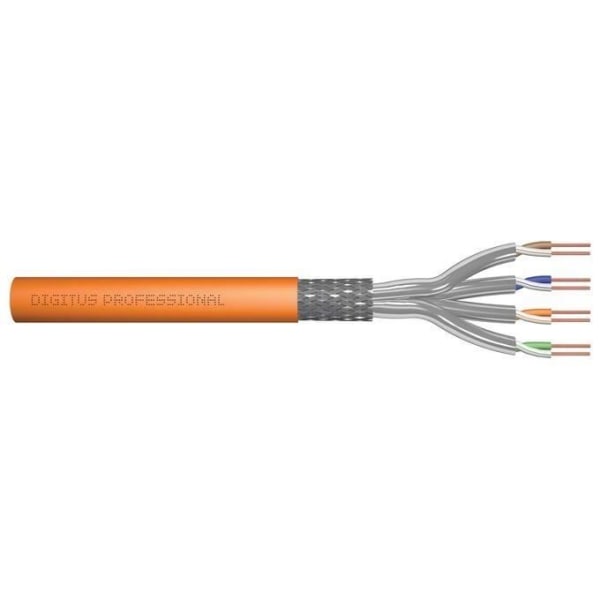 DIGITUS 500 m Cat 7 Nätverkskabel - S-FTP (PiMF) Simplex - BauPVO Cca - LSZH Halogenfri - 1200 MHz Koppar AWG 23-1 - Po-kompatibel