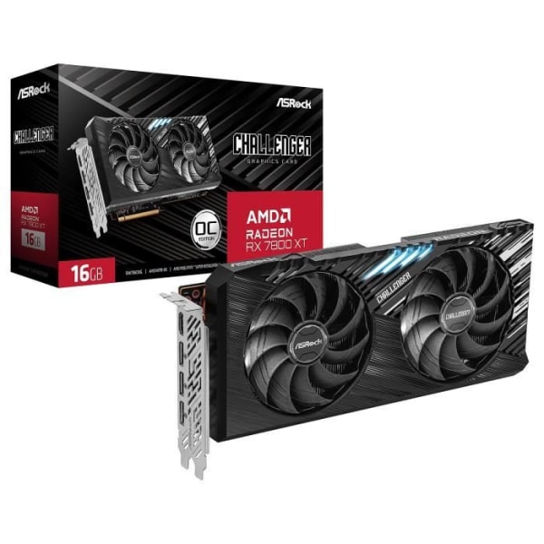 Grafikkort - ASRock - Radeon RX 7800 XT Challenger - 16 GB GDDR6 - Överklockning - HDMI/DisplayPort