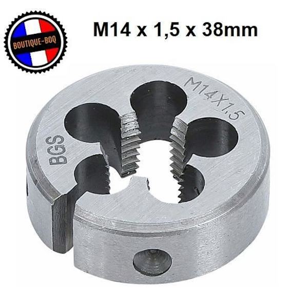 BGS Hand Die - M14 x 1,5 x 38 mm - Fin Pitch 150 Metrisk grå