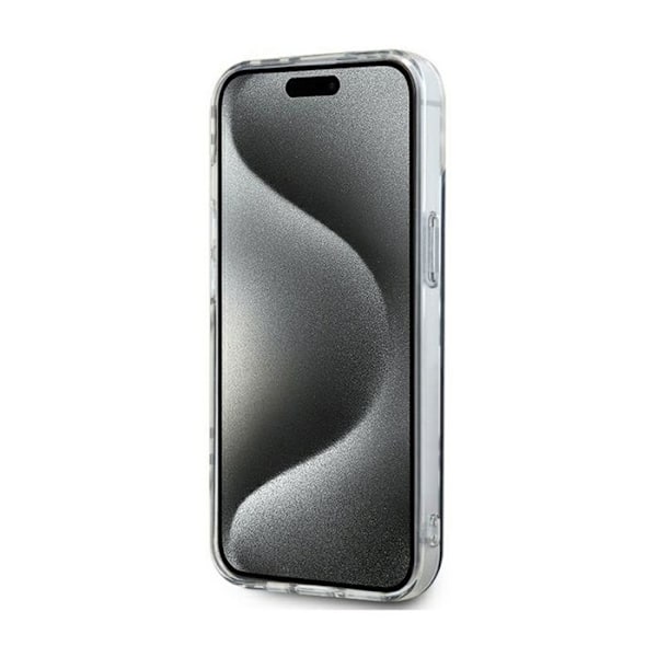 DKNY IML Rutigt Mono Mönster - Skal för iPhone 15 Plus / 14 Plus (Svart)