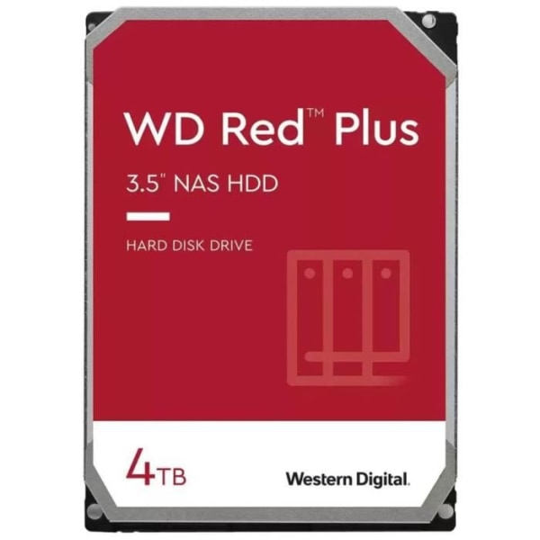 Western Digital WD Red Plus 4TB SATA 6 Gb/s 3,5 tum 258 MB intern cache (WD40EFPX)