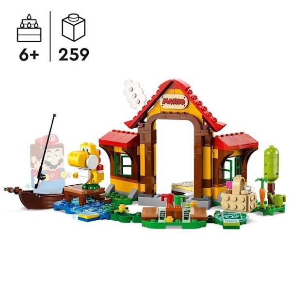 LEGO® Super Mario 71422 Mario's Picknick Expansion Set, kombinera leksak med startpaket Flerfärgad