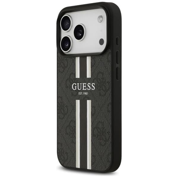 Guess Hardcase 4G Printed Stripes MagSafe för iPhone 17 Pro Max - Svart Svart