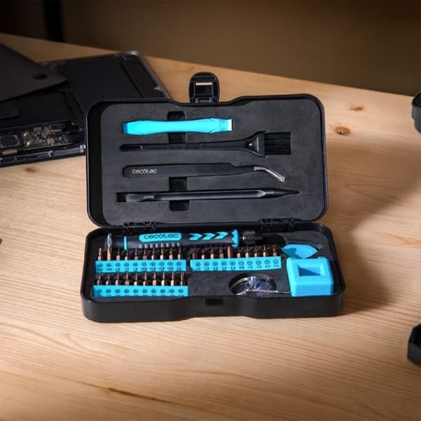 Cecotec Manuell PrecisionGyro 100 Set, Precision Kit 39 delar, Flera Bitar Inkluderade, Ultra-kompakt Väska
