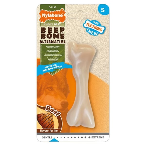 Nylabone Puppy Bone Beef Flavor Puppy Chew Toy