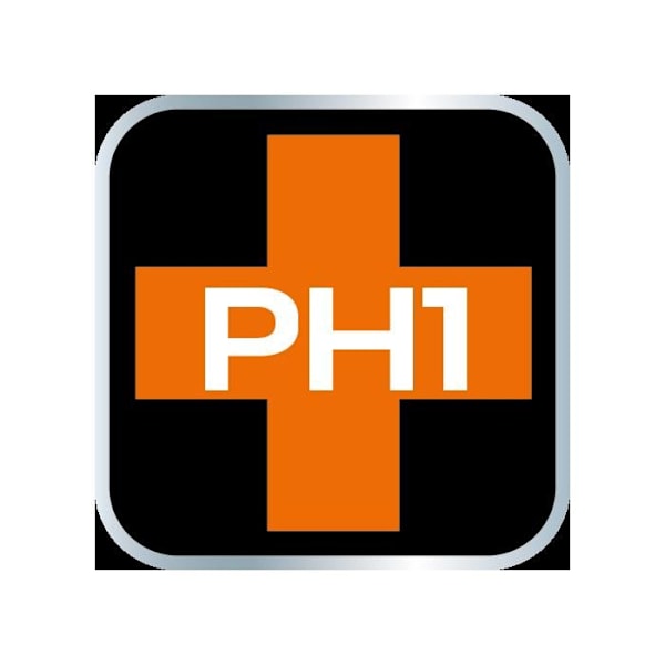 PH1-skruvmejselbit med 1/4" hylsa, kort, 37 mm