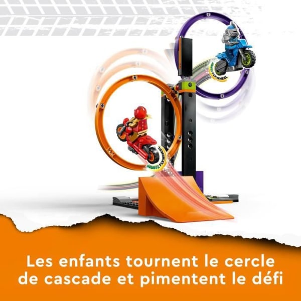 LEGO® City Stuntz 60360 Stuntutmaning: Spinnande cirklar, motorcykelleksak för 1 eller 2 spelare