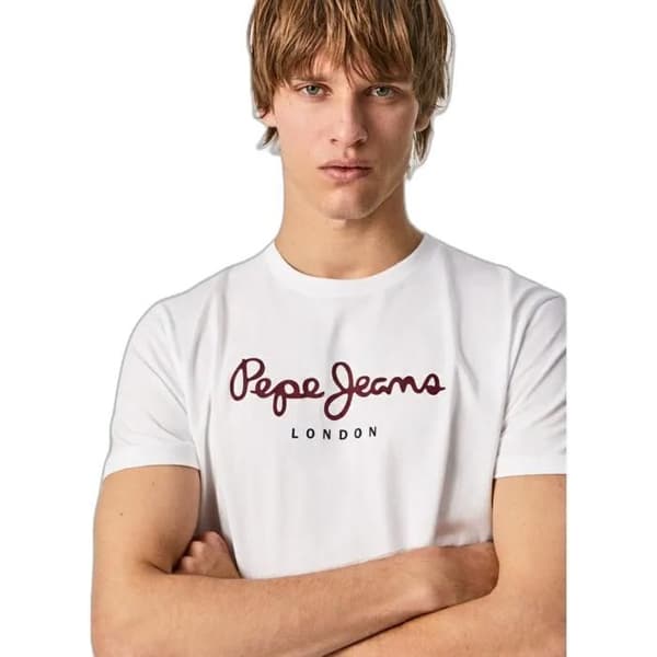 T-shirt - PEPE JEANS - Eggo - Vit - Korta ärmar - Rund hals Vit M