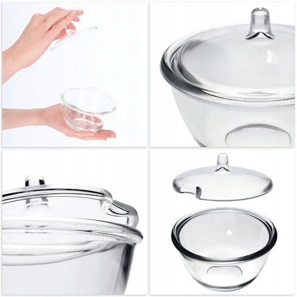 Sucrier - KADAX - Glas - Ergonomiskt Lock - Elegant - 11,9 x 9,5 cm